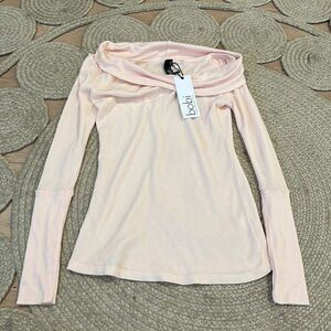 Bobi NWT Bare pink off shoulder Thermal long sleeve L